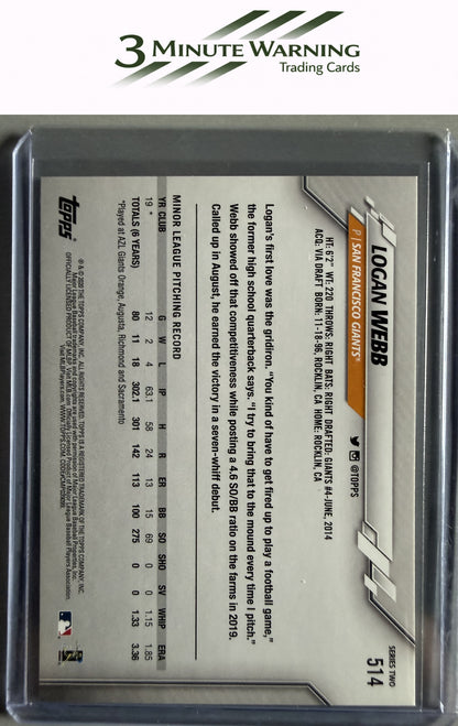2020 Topps #514 Logan Webb
