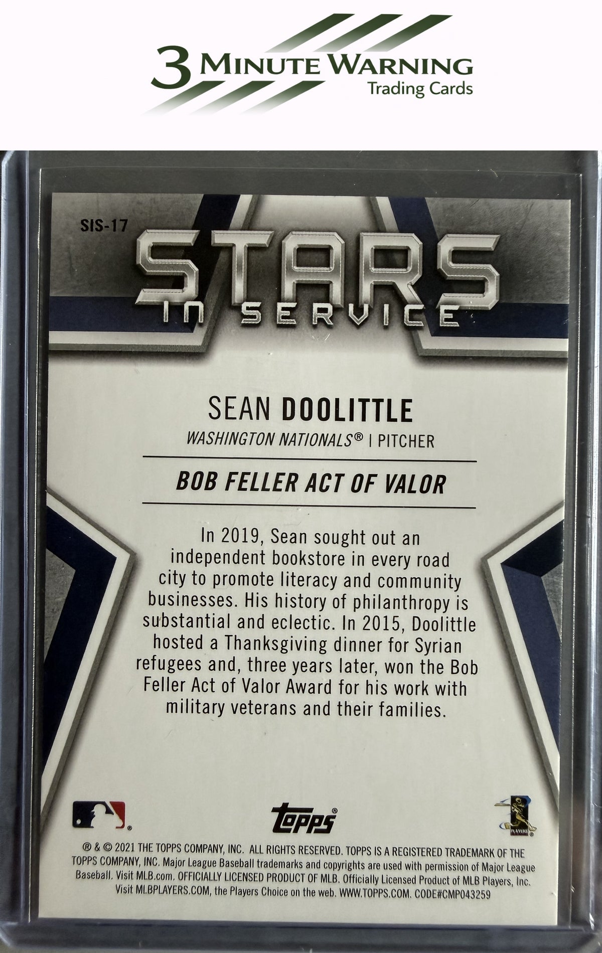 2021 Topps #SIS-17 Sean Doolittle Stars in Service