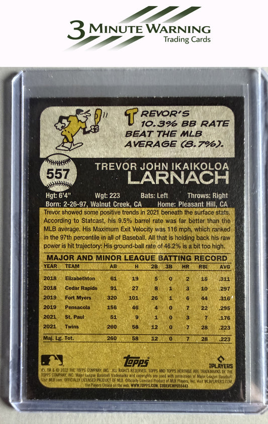 2022 Topps Heritage #557 Trevor Larnach