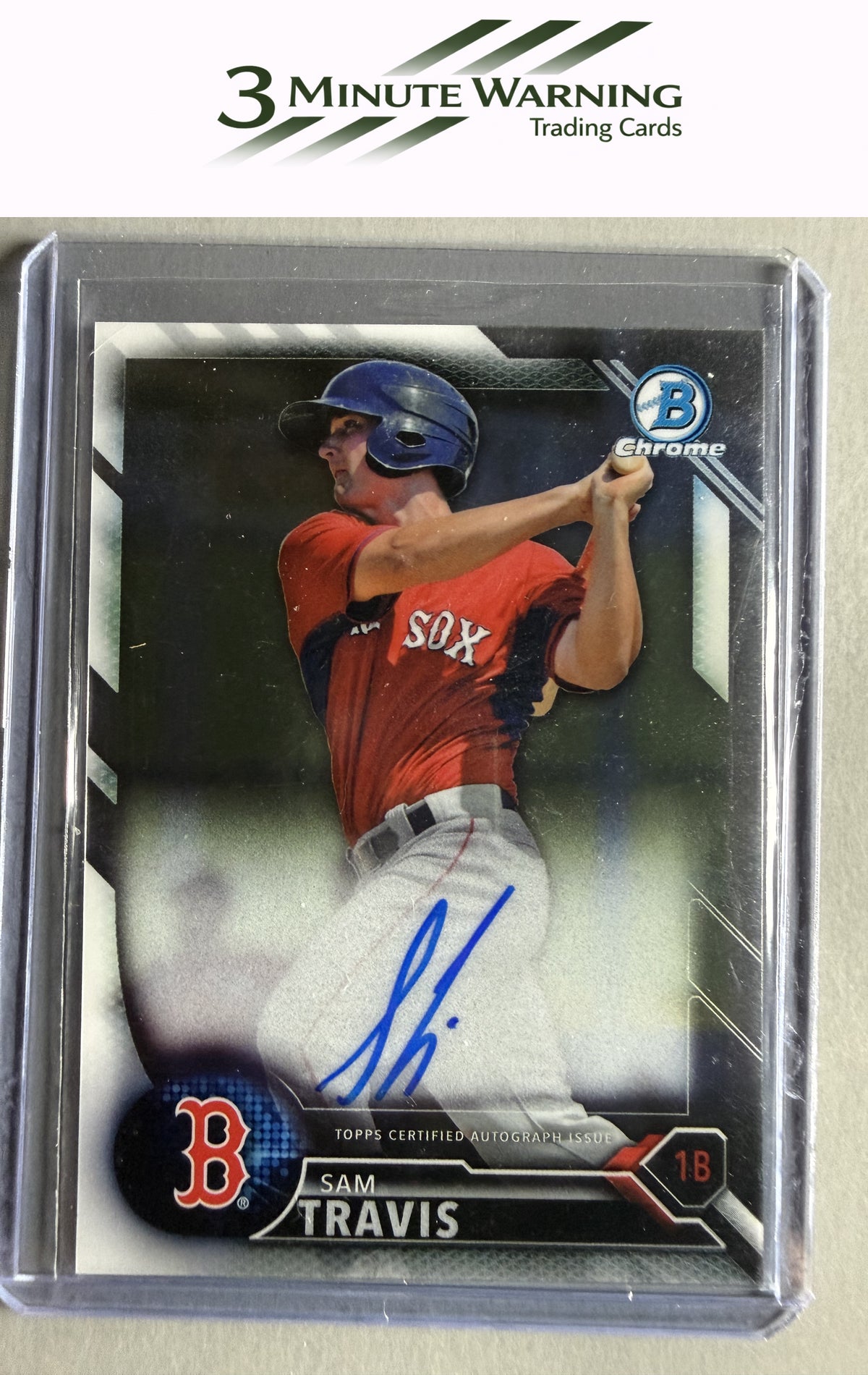 2016 Bowman Chrome #BCAP-STR Sam Travis Prospects Autographs