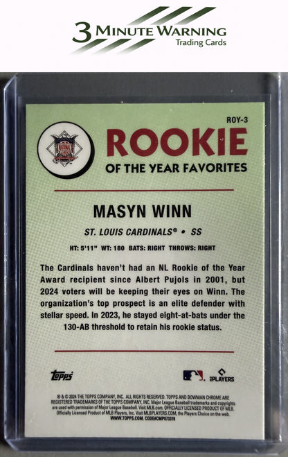 2024 Bowman #ROY-3 Masyn Winn Rookie of the Year Favorites Mojo Refractor