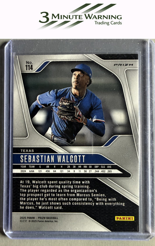 2025 Panini Prizm #114 Sebastian Walcott Blue Ice Prizm
