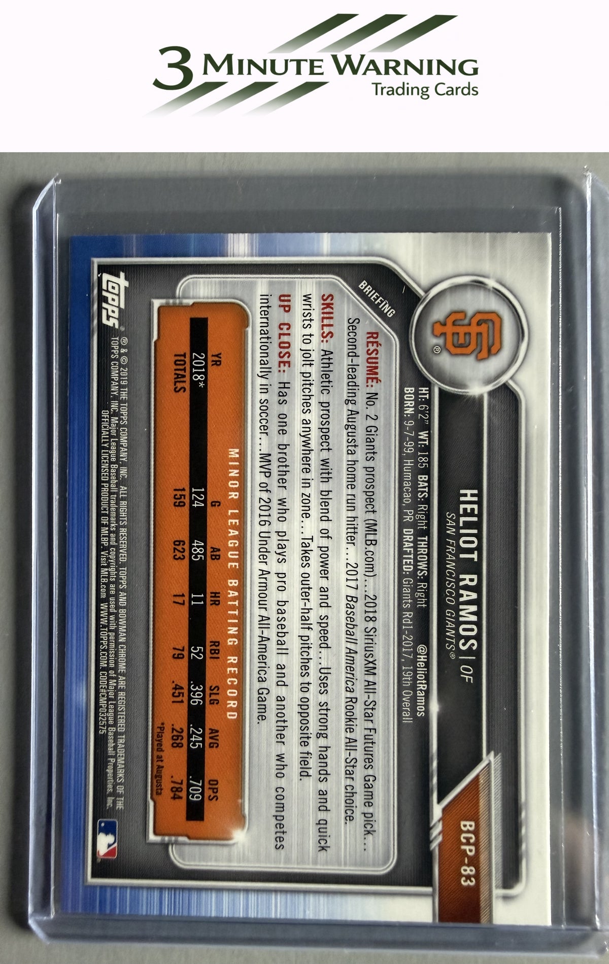 2019 Bowman #BCP-83 Heliot Ramos Chrome Prospects
