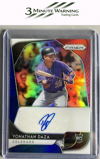 2020 Panini Prizm #RA-YD Yonathan Daza Rookie Autographs RW&B Prizm #/50