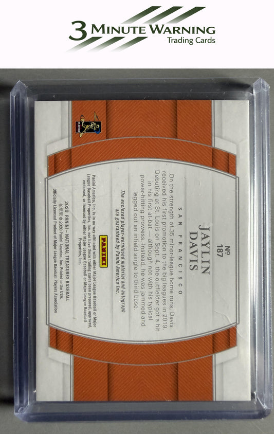 2020 Panini National Treasures #187 Jaylin Davis Rookie Material Signatures #/25