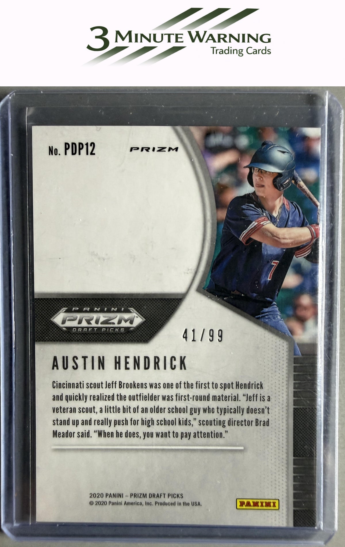 2020 Panini Prizm Draft Picks #PDP12 Austin Hendrick Tiger Stripes Prizm #/99