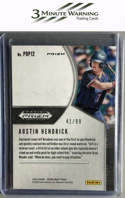 2020 Panini Prizm Draft Picks #PDP12 Austin Hendrick Tiger Stripes Prizm #/99