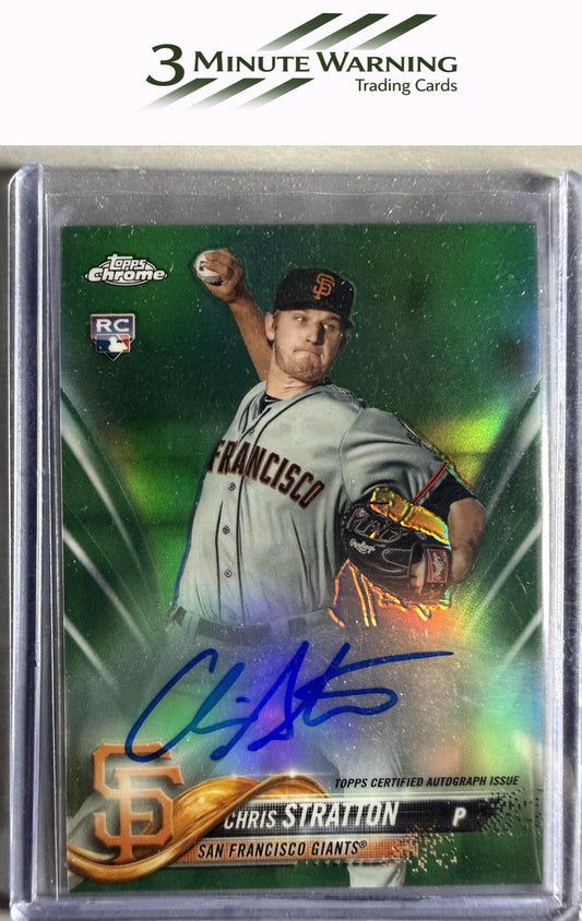 2018 Topps Chrome #RA-CST Chris Stratton Rookie Autographs Green Refractor #/99