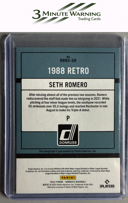 2022 Donruss #R88S-SR Seth Romero Retro 1988 Signatures Pink Fireworks #/199