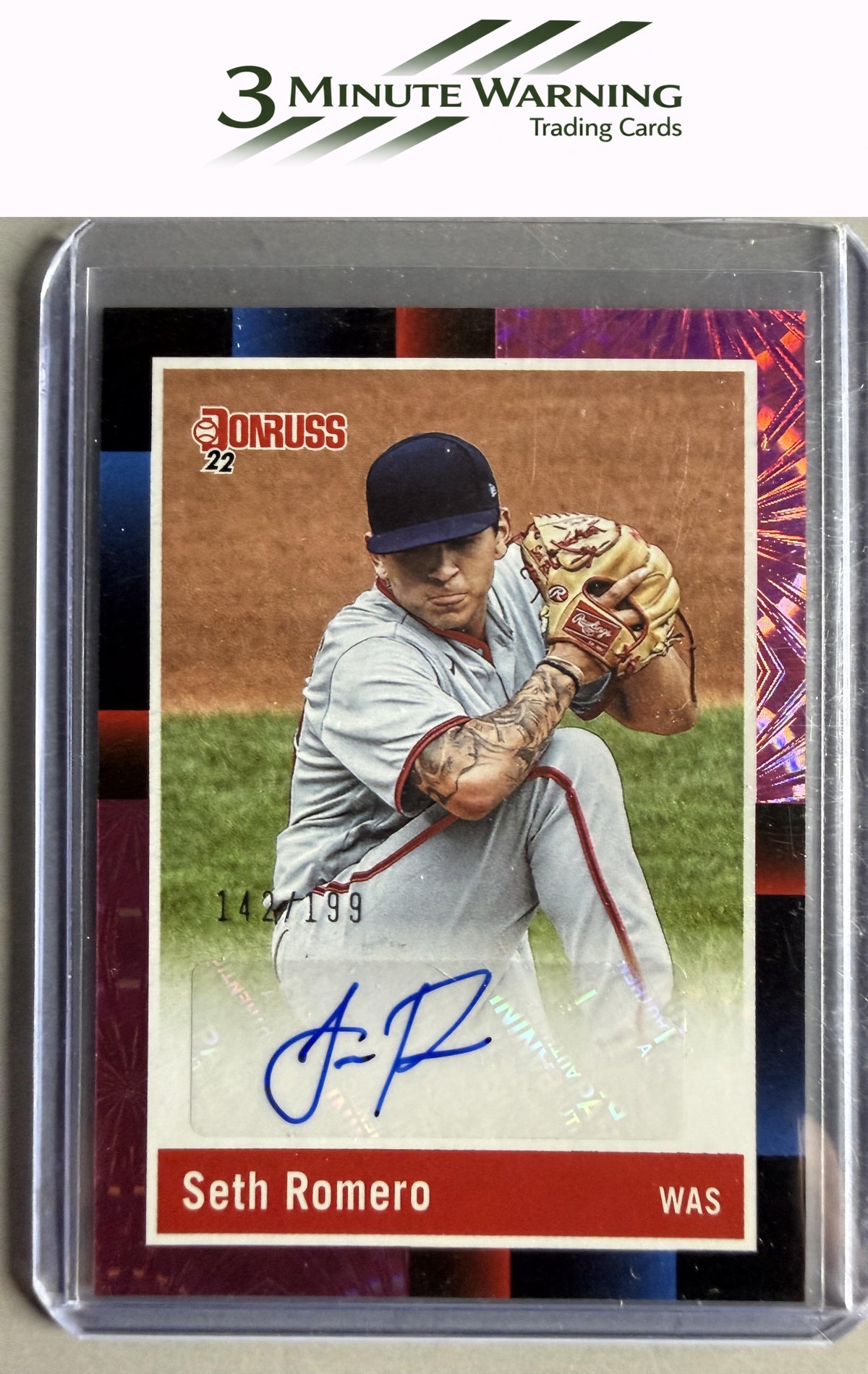 2022 Donruss #R88S-SR Seth Romero Retro 1988 Signatures Pink Fireworks #/199