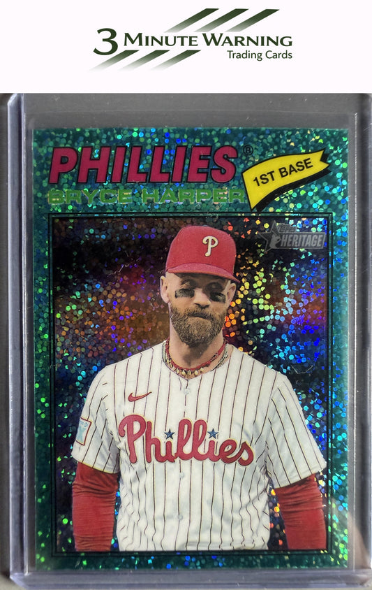 2026 Topps Heritage #72 Bryce Harper Chrome Aqua Sparkle Refractor
