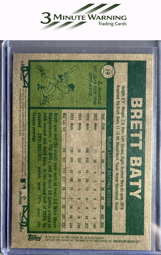 2026 Topps Heritage #19 Brett Baty