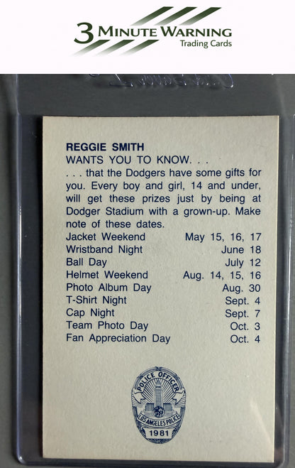 1981 Los Angeles Dodgers Police #NNO Reggie Smith