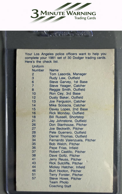 1981 Los Angeles Dodgers Police #NNO Team Photo