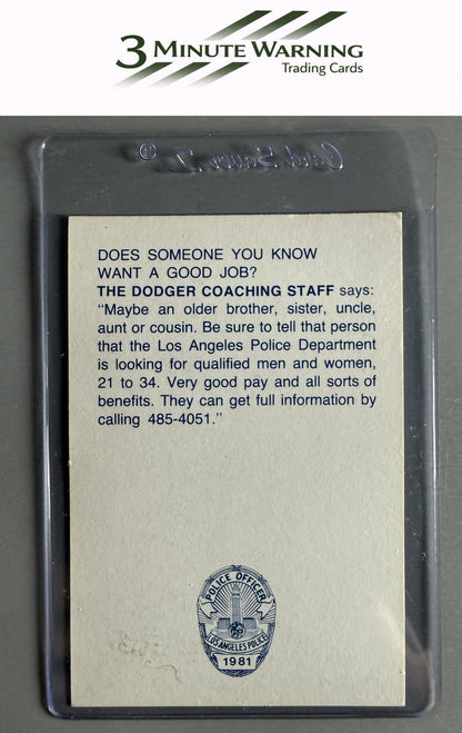 1981 Los Angeles Dodgers Police #NNO Coaches