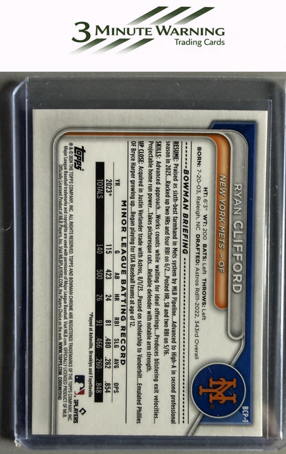 2024 Bowman #BCP-1 Ryan Clifford Chrome Prospects