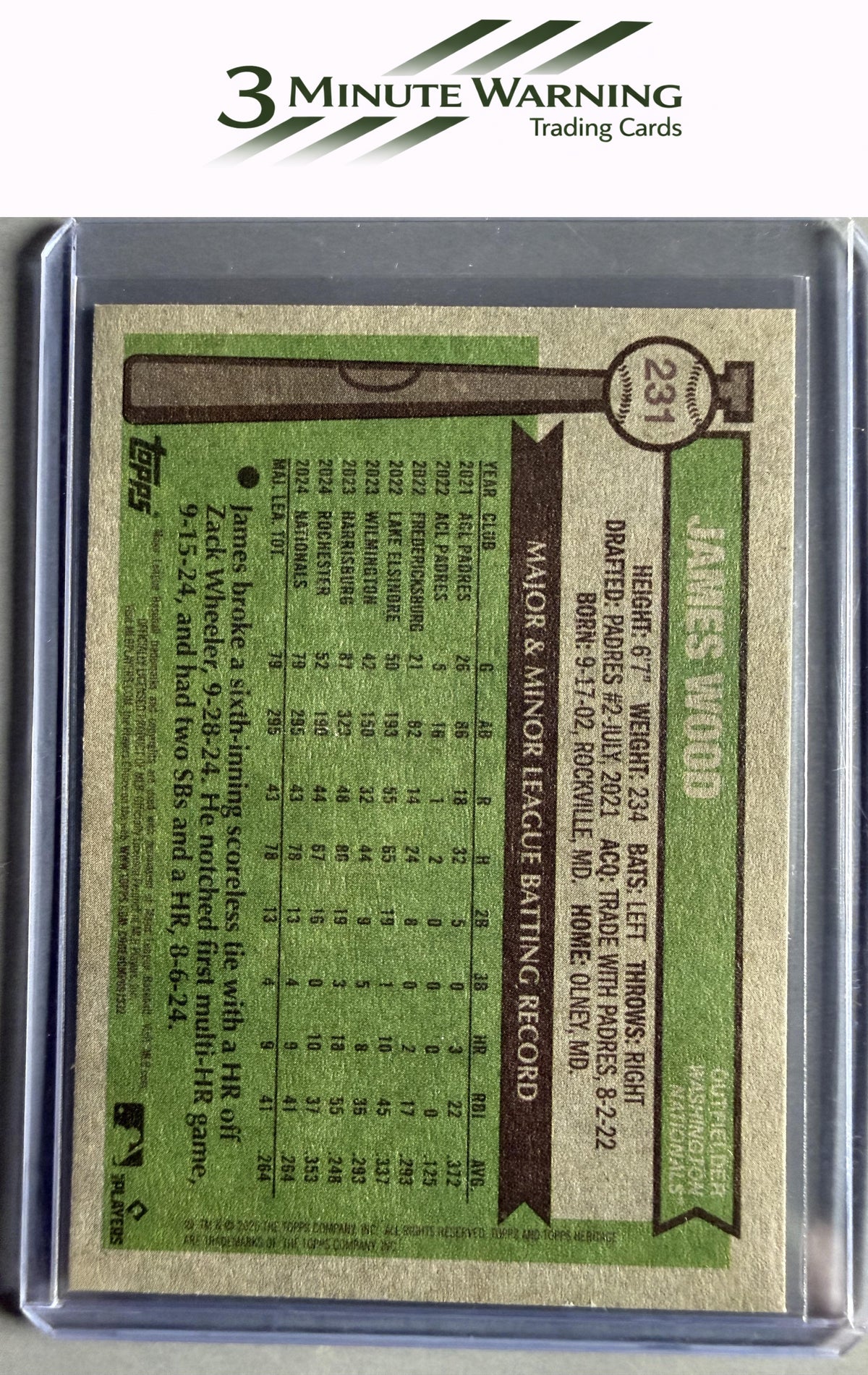2025 Topps Heritage #231 James Wood