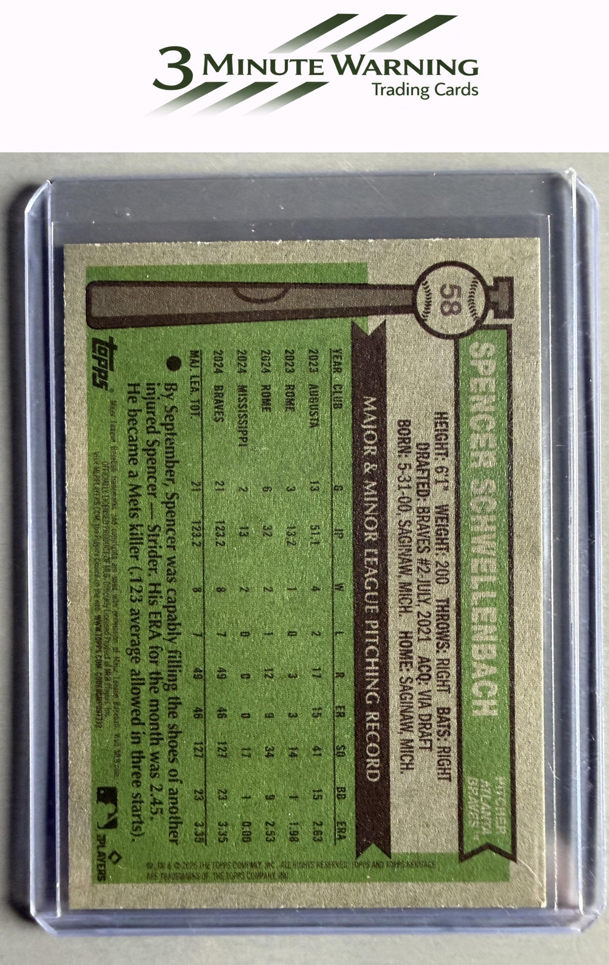 2025 Topps Heritage #58 Spencer Schwellenbach