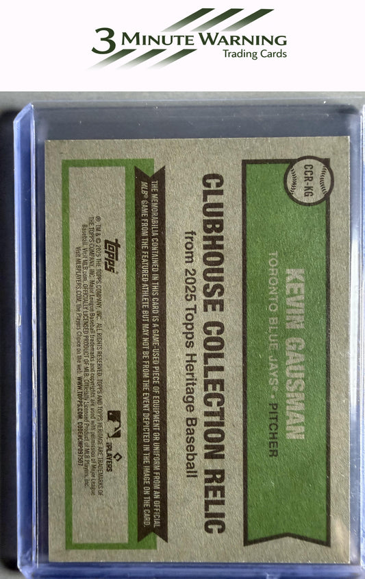 2025 Topps Heritage #CCR-KG Kevin Gausman Clubhouse Collection Relics Gold #/99