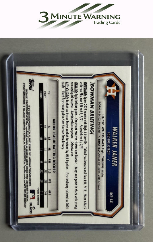 2026 Bowman #BCP-131 Walker Janek Chrome Prospects