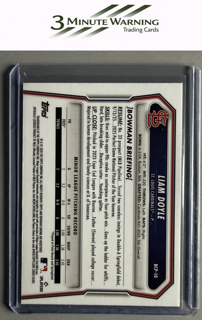 2026 Bowman #BCP-10 Liam Doyle Chrome Prospects