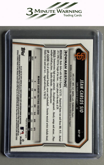 2026 Bowman #BCP-87 Jean Carlos Sio Chrome Prospects
