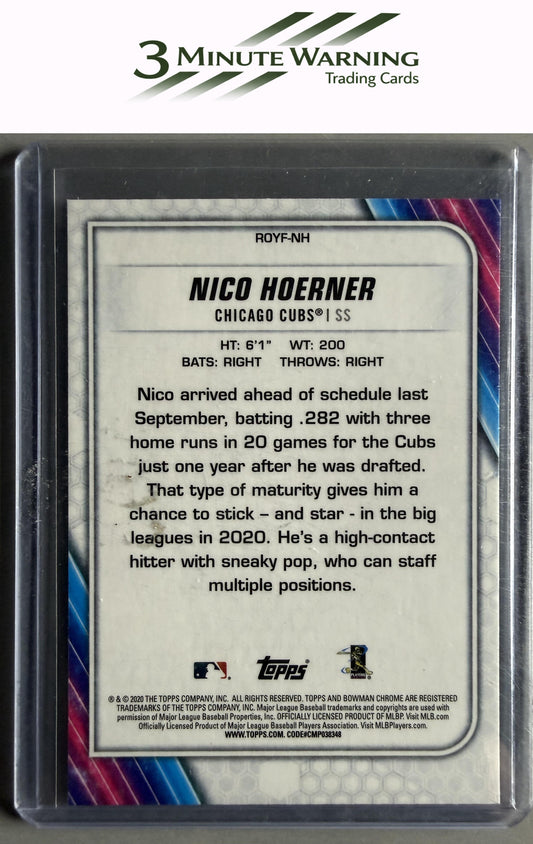 2020 Bowman #ROYF-NH Nico Hoerner Chrome Rookie of the Year Favorites