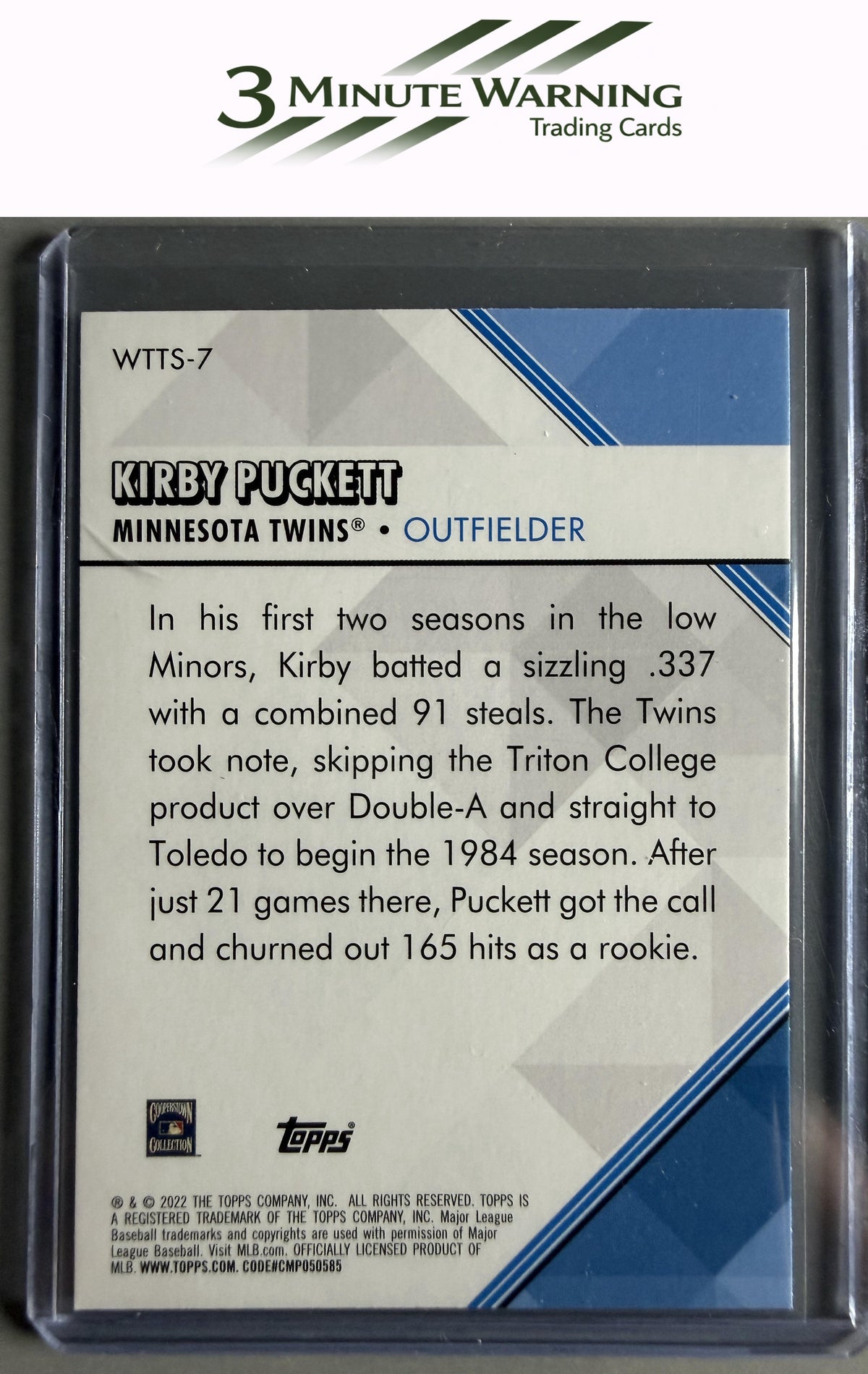 2022 Topps #WTTS-7 Kirby Puckett Welcome to the Show