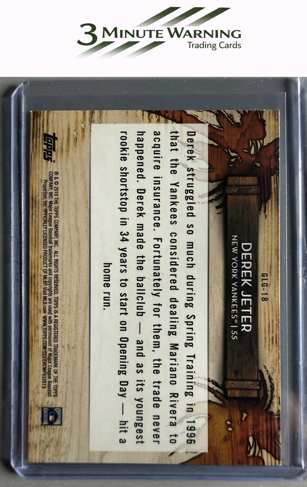 2019 Topps #GLG-18 Derek Jeter Grapefruit League Greats