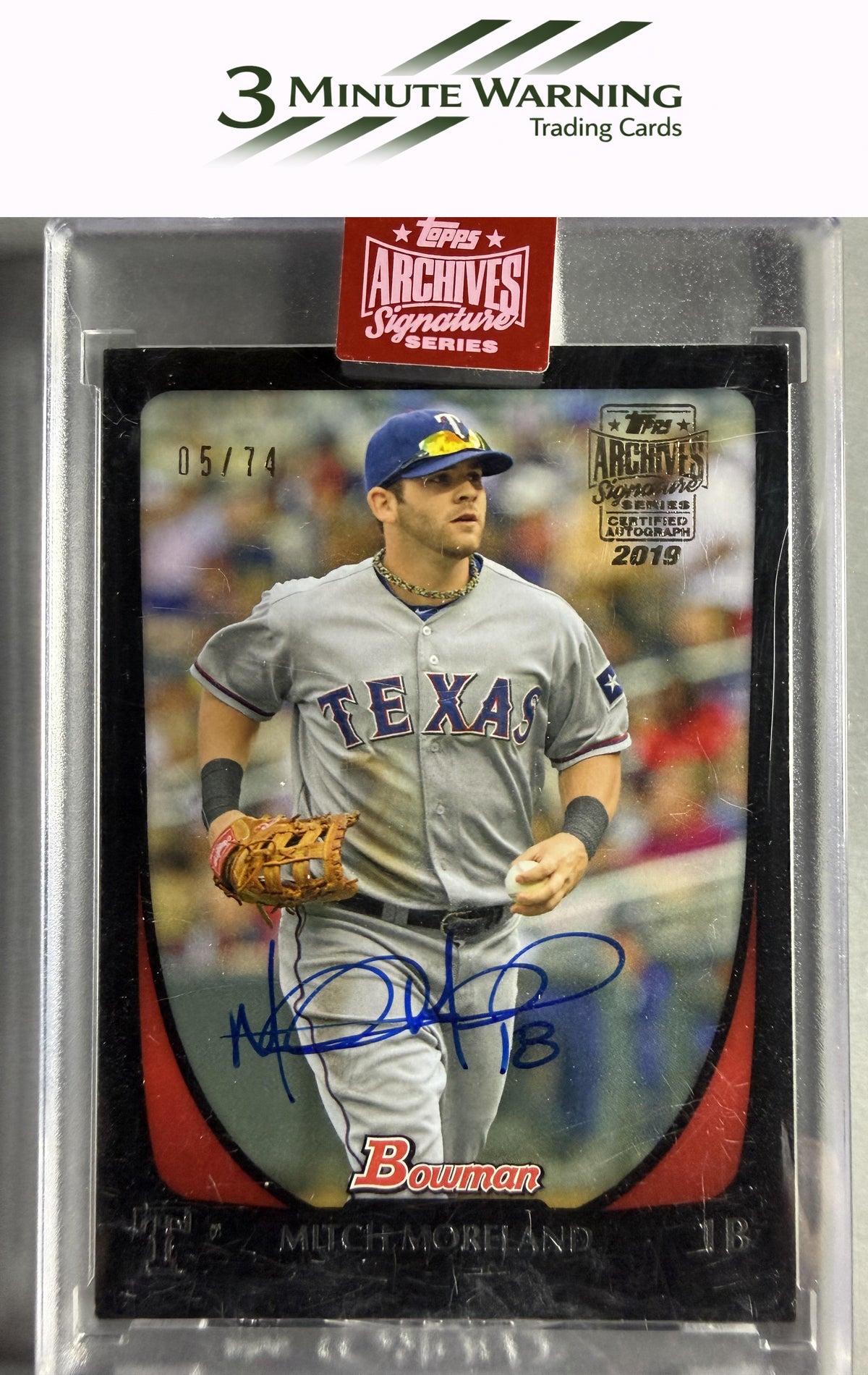 2011 Bowman #97 Mitch Moreland Topps Archives Signature Series /74