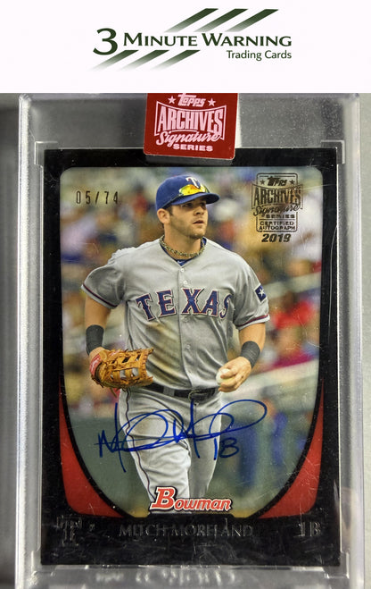 2011 Bowman #97 Mitch Moreland Topps Archives Signature Series /74
