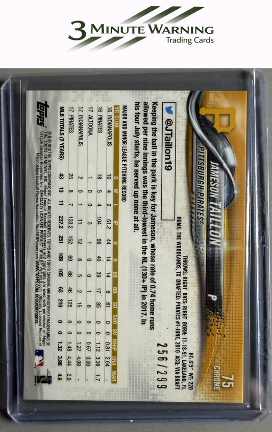 2018 Topps Chrome #75 Jameson Taillon Purple Refractor #/299