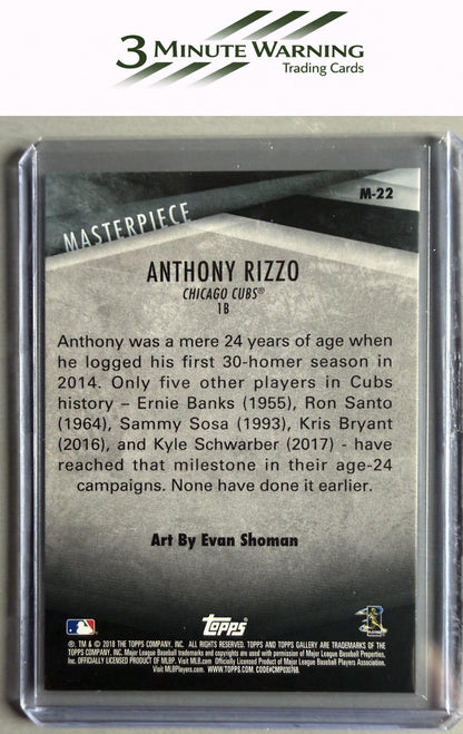 2018 Topps Gallery #M-22 Anthony Rizzo Masterpiece