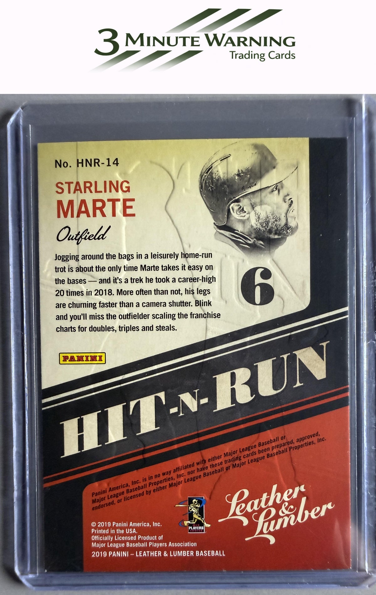 2019 Panini Leather & Lumber #HNR-14 Starling Marte Hit-N-Run
