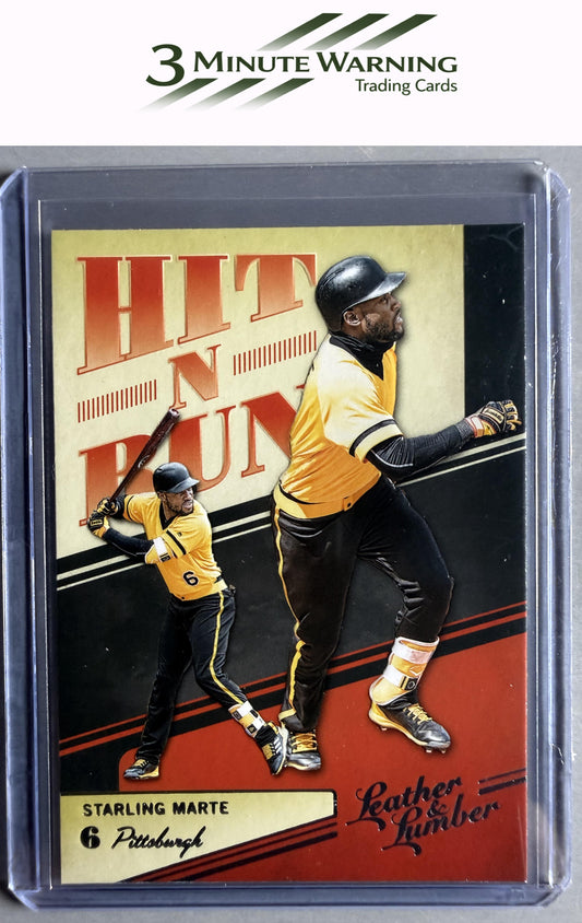 2019 Panini Leather & Lumber #HNR-14 Starling Marte Hit-N-Run
