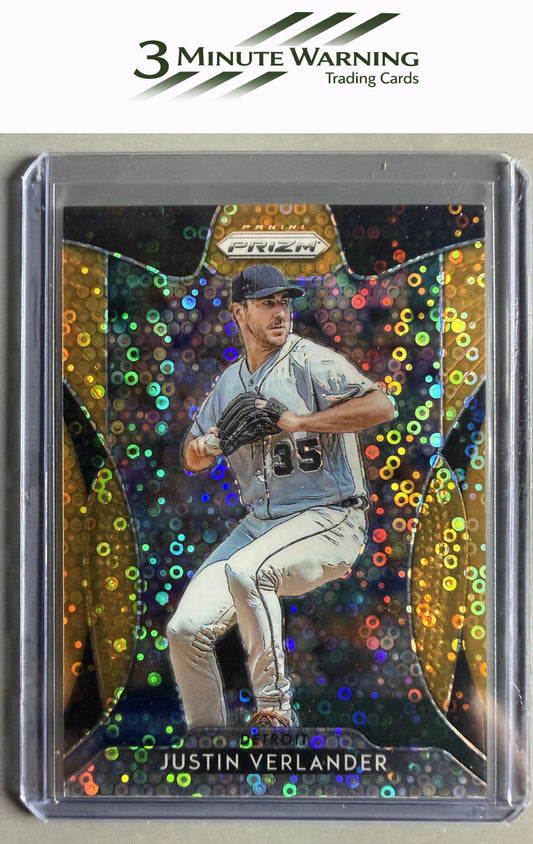 2019 Panini Prizm #244 Justin Verlander Neon Orange Donut Circles Prizm #/150