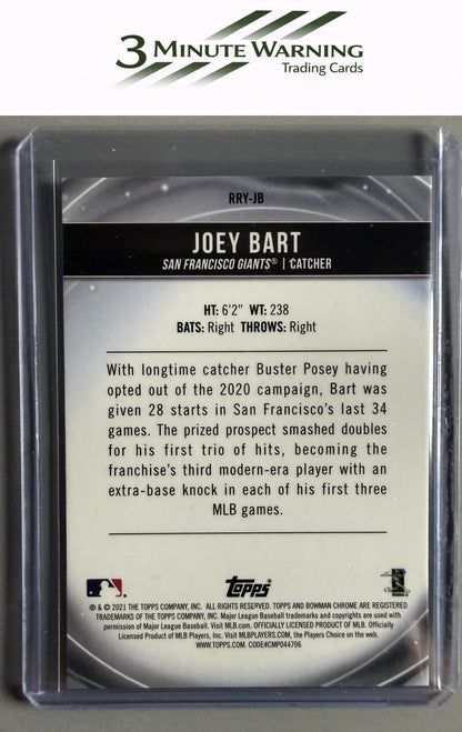 2021 Bowman #RRY-JB Joey Bart Chrome Rookie of the Year Favorites Mojo Refractor