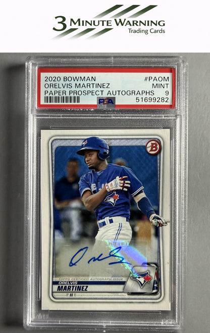 2020 Bowman #PA-OM Orelvis Martinez Prospect Autographs PSA 9