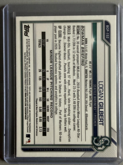 2021 Bowman Chrome #BCP-152 Logan Gilbert Prospects Mojo Refractor