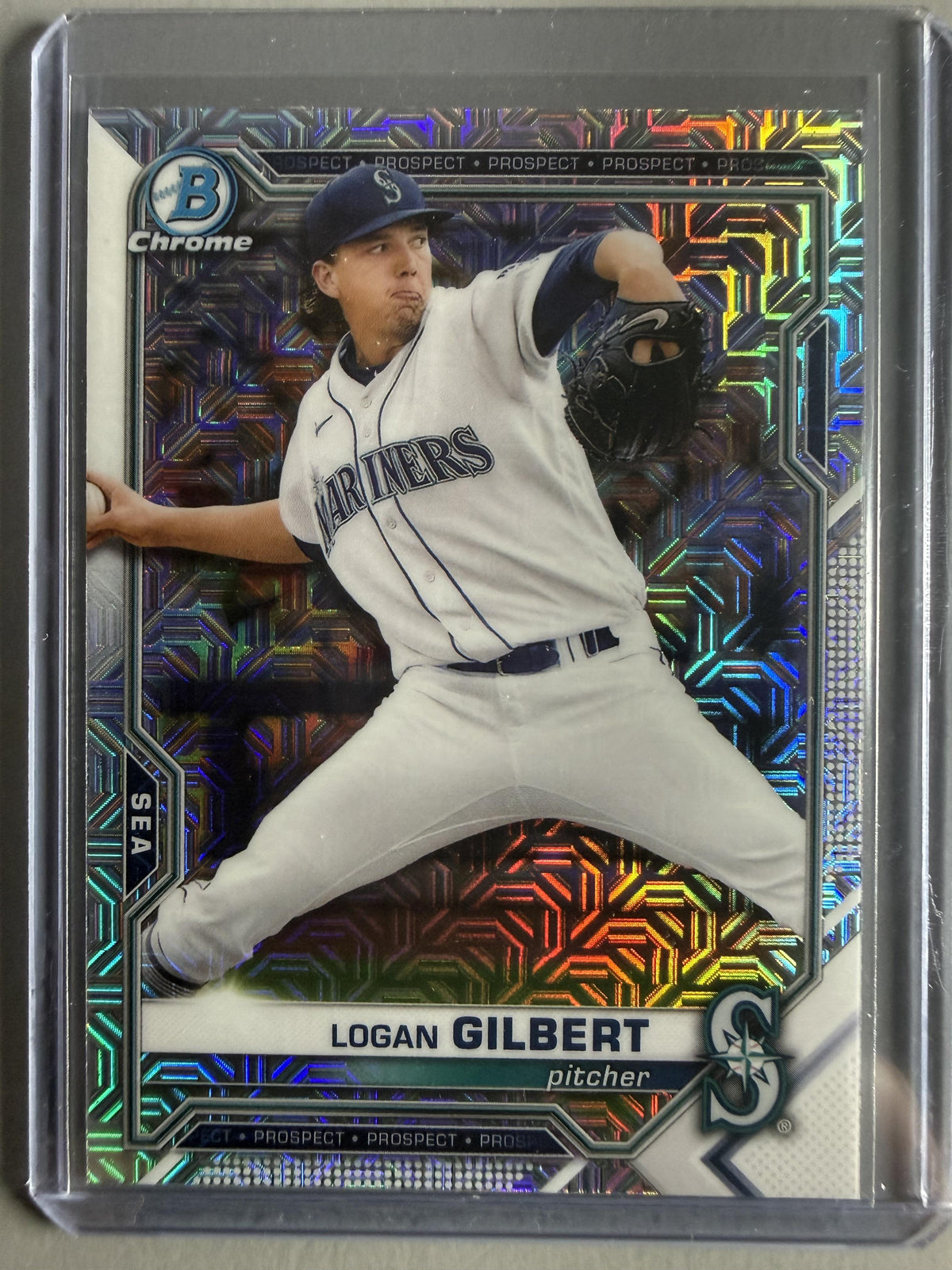 2021 Bowman Chrome #BCP-152 Logan Gilbert Prospects Mojo Refractor