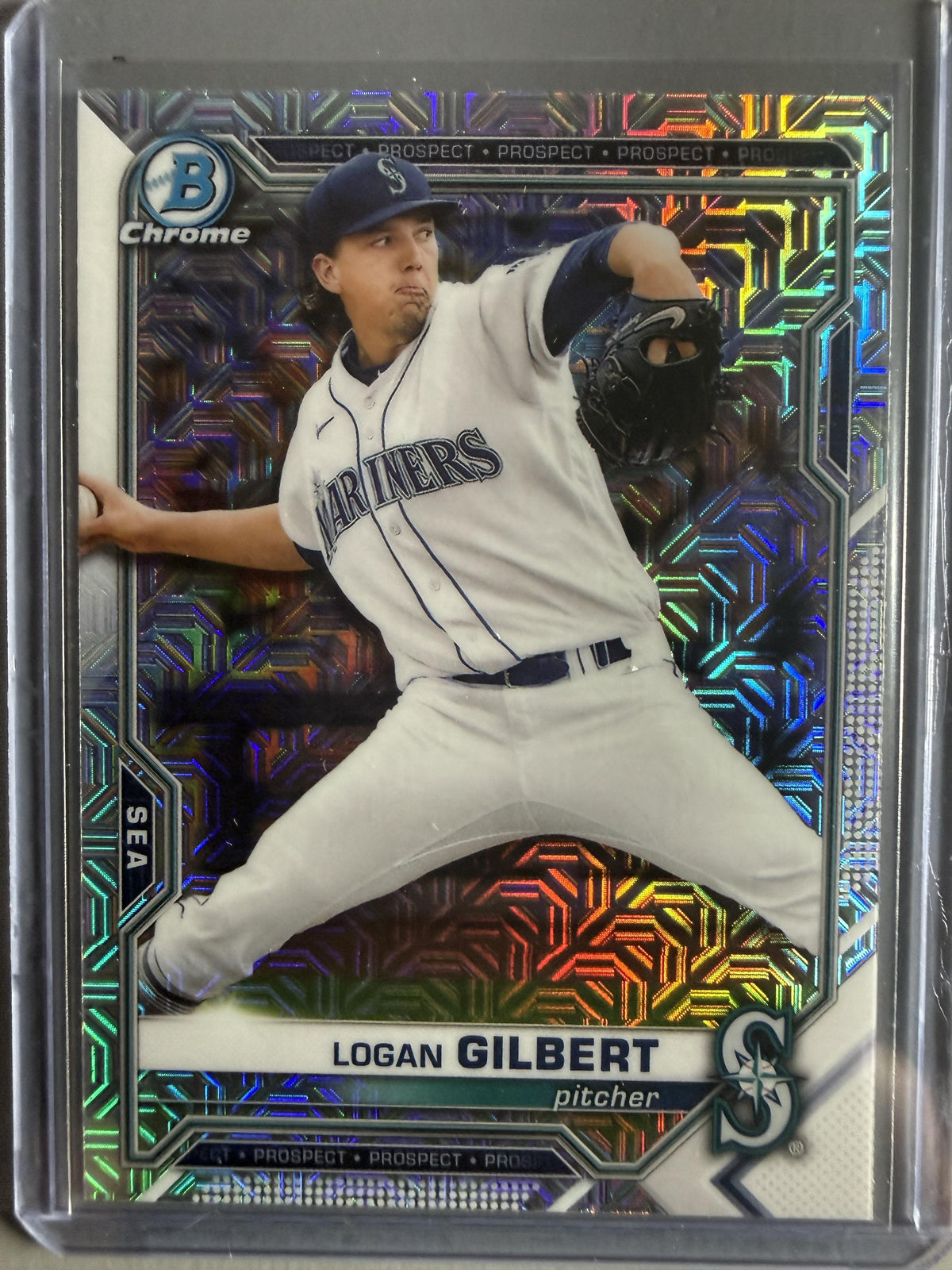 2021 Bowman Chrome #BCP-152 Logan Gilbert Prospects Mojo Refractor