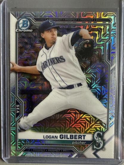 2021 Bowman Chrome #BCP-152 Logan Gilbert Prospects Mojo Refractor