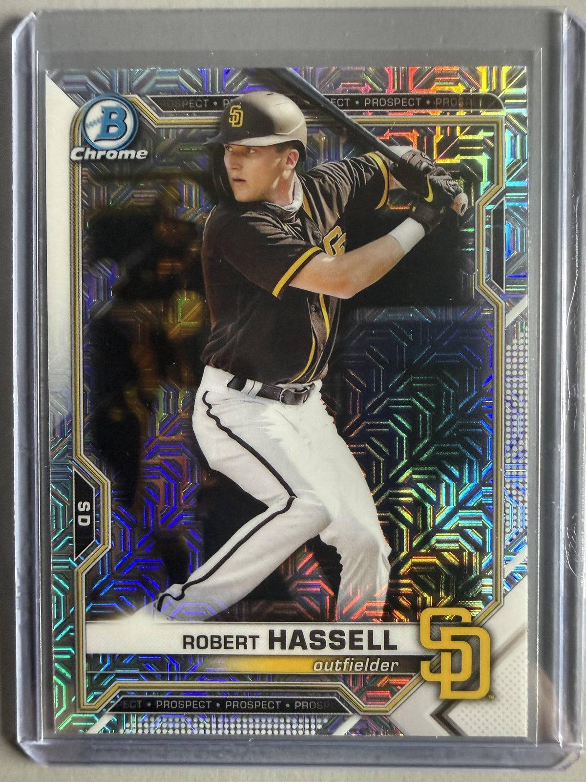 2021 Bowman Chrome #BCP-225 Robert Hassell Prospects Mojo Refractor