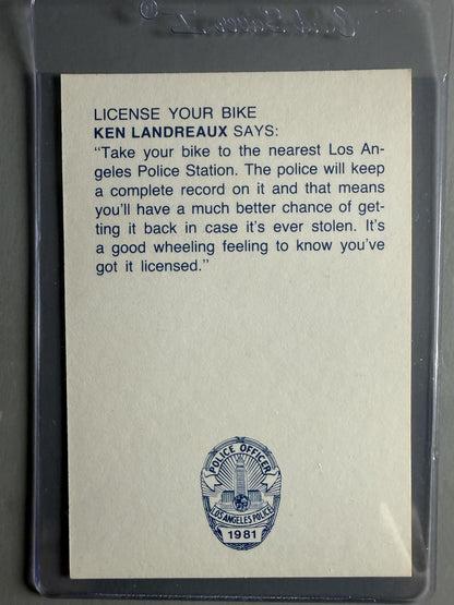 1981 Los Angeles Dodgers Police #NNO Ken Landreaux