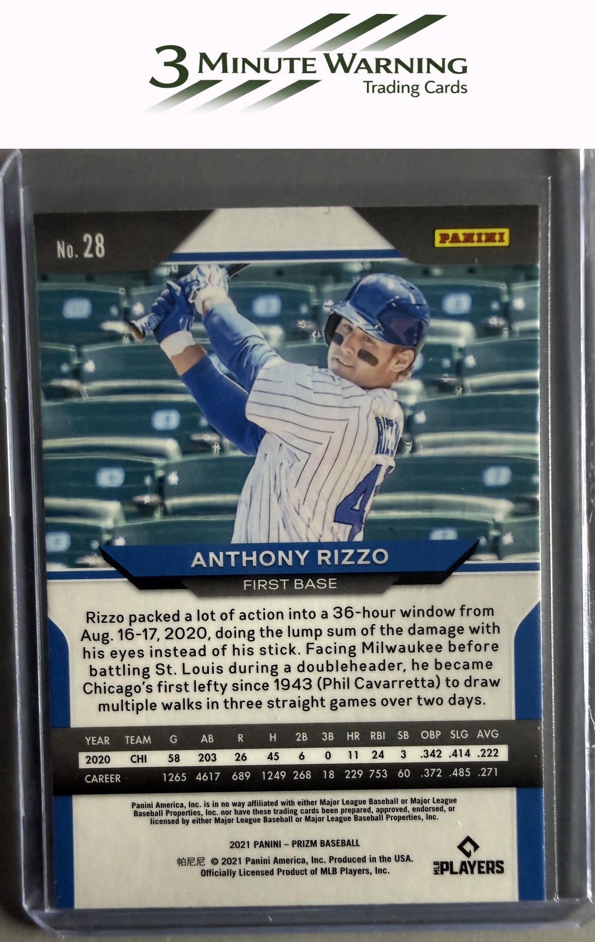 2021 Panini Prizm #28 Anthony Rizzo