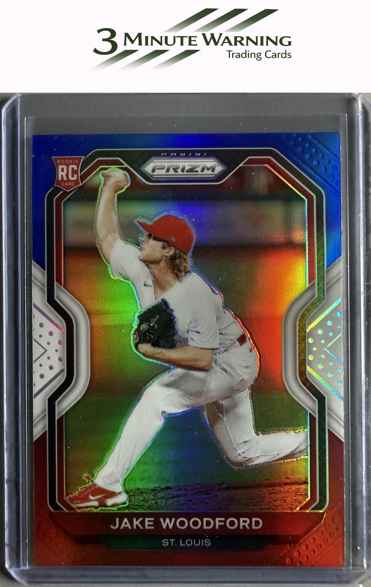 2021 Panini Prizm #101 Jake Woodford Red/White/Blue Prizm