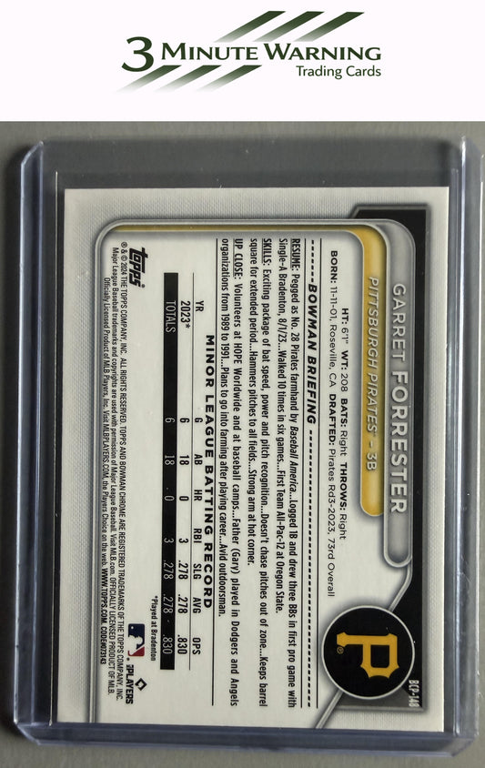 2024 Bowman #BCP-148 Garret Forrester Chrome Prospects