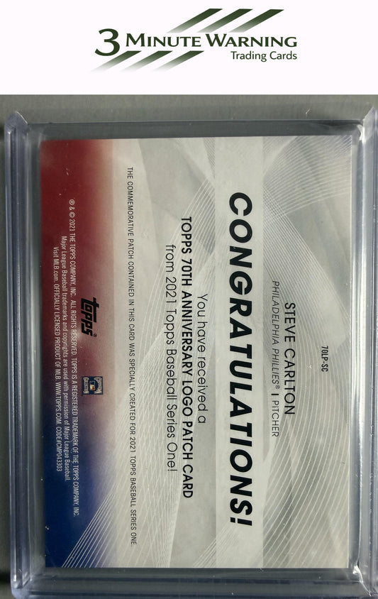2021 Topps #70LP-SC Steve Carlton 70th Anniversary Logo Patch (Series 1)
