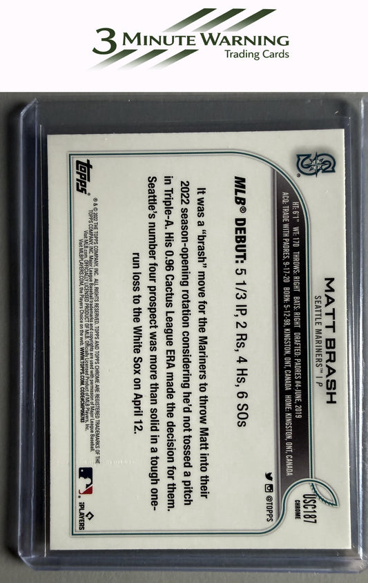 2022 Topps Chrome Update #USC187 Matt Brash Purple Refractor