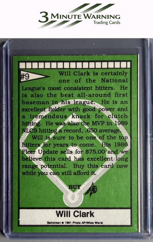 1991 Ballstreet #9 Will Clark